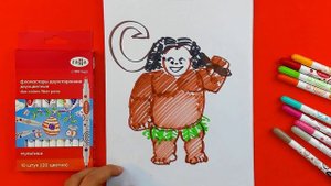 Рисуем Мауи из мультика Моана