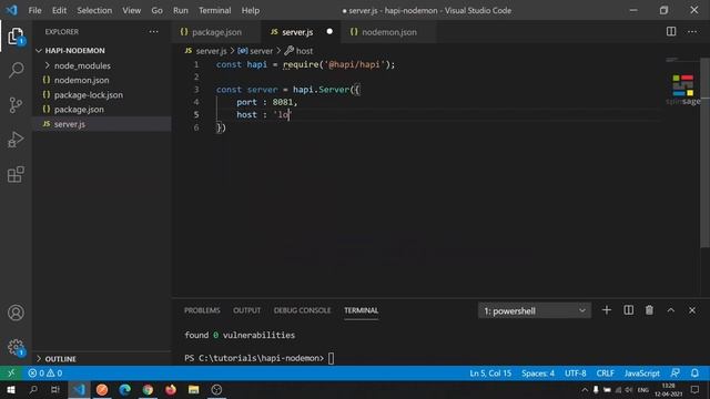 How to setup Hapi with Nodemon for NodeJS API Development ⭐️ Spinsage