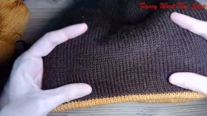 Двусторонняя мужская шапка спицами.