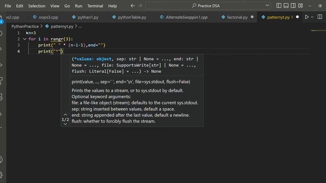Pattern In Python @NITianCoder#programming #dsa#python#patterns