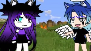 (Руня Майнкрафт) школа ангелов и демонов.                        (Руня и друг.)