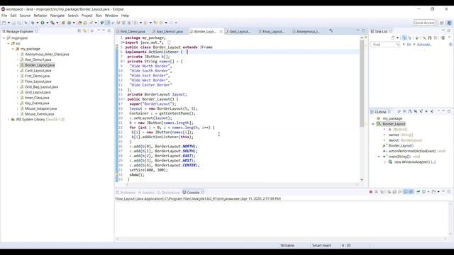 Video 40 Understanding layout manager Border Layout Grid Layout in Java смотреть онлайн