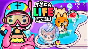 ТОКА БОКА ОБНОВЛЕНИЕ ! Неоновый дом ! Сериал про котенка В аквапарке Toca Life World