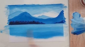 Очень простой пейзаж гуашью (eng sub) Very simple gouache landscape