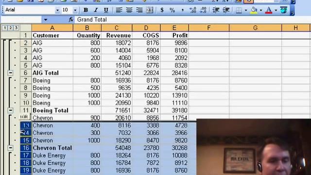 Excel - Remove Number 1 Group and Outline Button - Episode 849