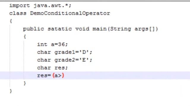 Java Tutorials- Java Operators (Conditional Operator)