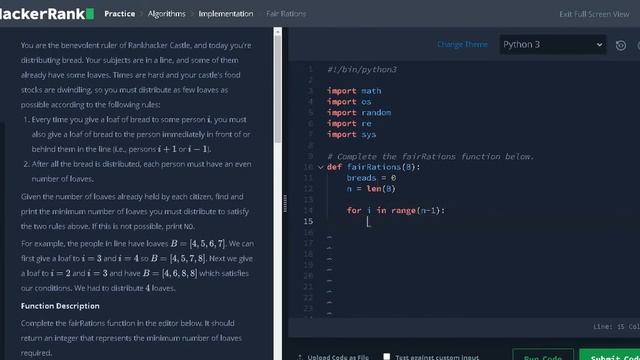 65 - Fair Rations | Implementation | Hackerrank Solution | Python