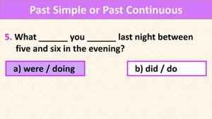 Past Simple vs. Past Continuous QUIZ