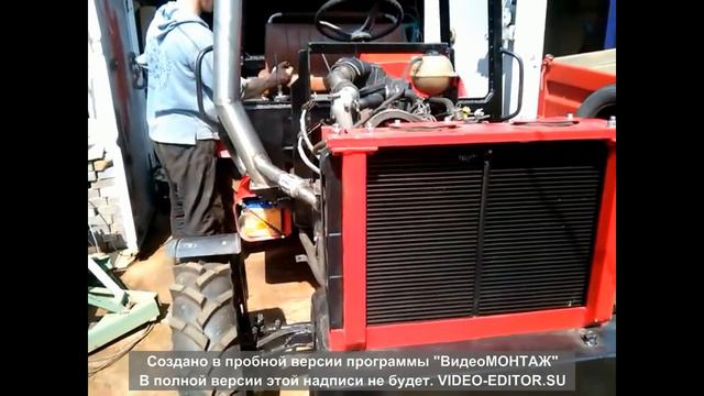 Первый запуск самодельного трактора смотреть онлайн