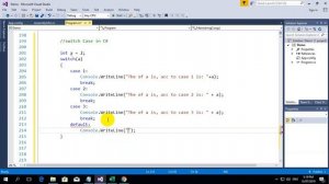 Switch Case Statement in C#