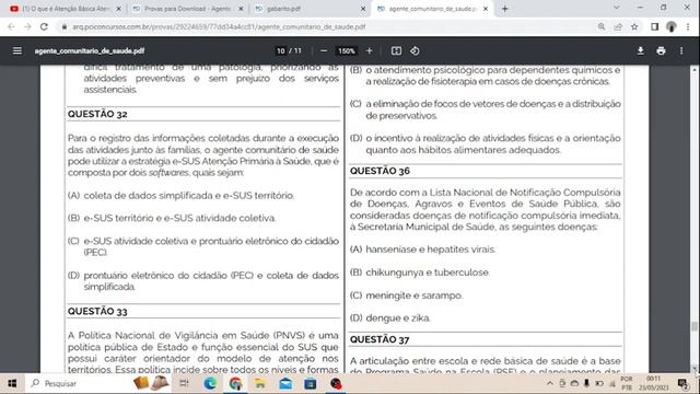 prova da banca verbena, agente de saúde (ACS) смотреть онлайн