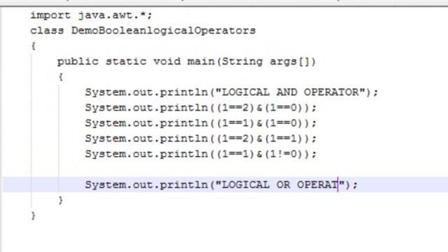Java Tutorials-Java Operators(Boolean Logical Operator part-1)