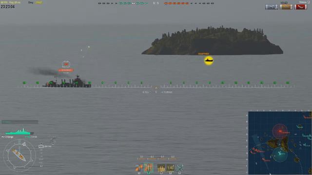 World of Warships Линкор Конго ведёт бой на ретираде (World of Warships gameplay)