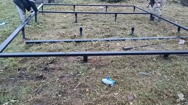 Монтаж свайно-винтового фундамента для модульного дома с террасой 6000х4660 с террасой - АН-Линия смотреть онлайн