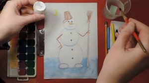 Рисуем снеговика