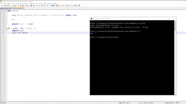 Python Command Line Arguments with Plac