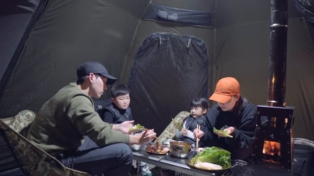 영하 21도 한파 캠핑은 영상으로 대신하세요. 얼음썰매. 캠핑브이로그. 가족캠핑