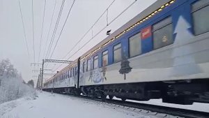 Паровоз П36-0147 с поездом Деда Мороза