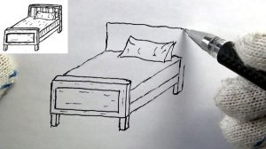 Кровать для срисовки.
