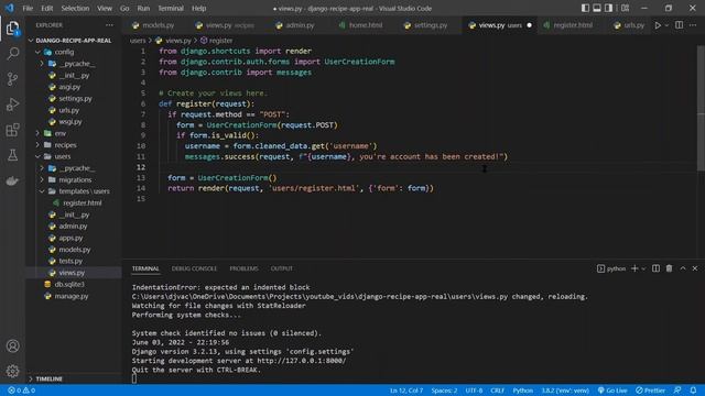 Python Django Tutorial #7 - Full Stack Web App [2023] - User Registration смотреть онлайн
