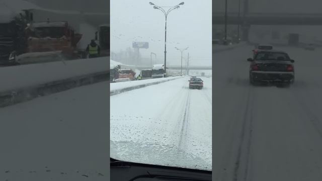Москва #МКАД 04.02.2018 снегопад смотреть онлайн