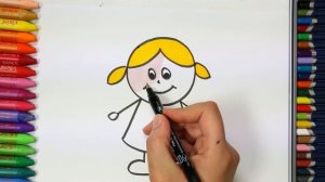 How to draw Little Girl - Drawing and Coloring for Kids