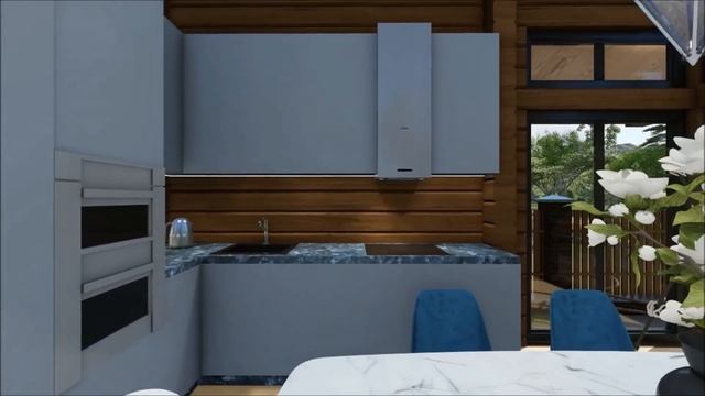 Проект одноэтажного дачного дома из профилированного бруса смотреть онлайн