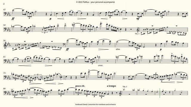 Ferdinand David: Concertino Eb major for Trombone - Orchestra accompaniment 440Hz смотреть онлайн