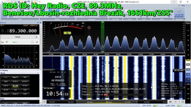 11.05.2023 07:54UTC, [Es], Hey Radio, Чехия, 89.3МГц, 1661км