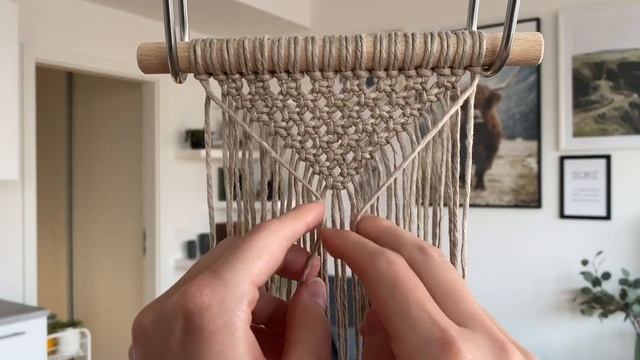 Mini MACRAME WALL HANGING with beads | easy for beginners смотреть онлайн