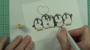 Gerda Steiner  - Valentine Penguins - Copic Markers Real Time Colouring!