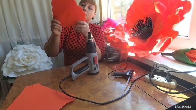 DIY Ростовые цветы. Большой красный мак из изолона. Red poppy of isolone смотреть онлайн