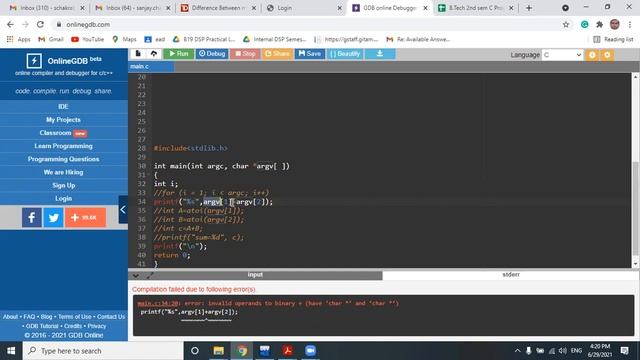 Command Line Arguments in C