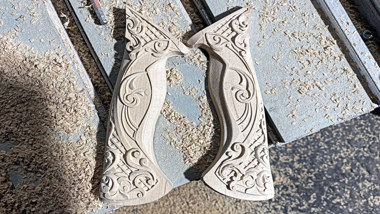 Ручка для ножа своими руками на фрезерном станке ЧПУ. 3D фрезеровка по дереву. смотреть онлайн