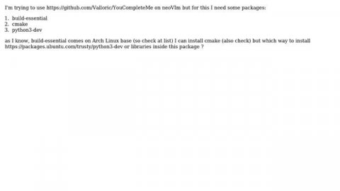 Ways to install python3-dev or python3-devel on Arch Linux