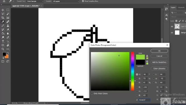 Pixel Art Apple in Photoshop, Apple design Idea смотреть онлайн