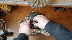 Бензорез Stihl Ts 420, Stihl Ts 410, как снять ротор, магнето и сцепление.