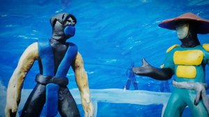 MKII Sub-zero vs Raiden(stop motion/пластилиновая анимация)1/2