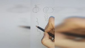 Как нарисовать вкусные фрукты из цифр #shorts