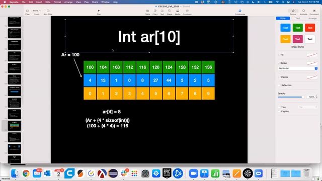 CSC200 11/2/21 Intro to Arrays and pointers in C++