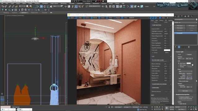 Урок 3D Max и Corona Render. Постановка фэйкового света санузлах смотреть онлайн