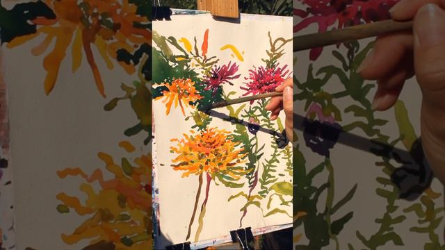 Dahlias painting #art #artist #watercolor #contemporaryart