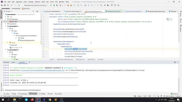 Multi module java project with Maven | basics | dependency management | bom | sub project import смотреть онлайн