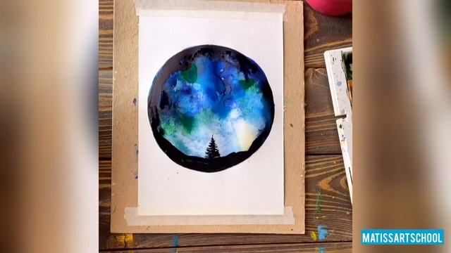 Как нарисовать акварелью небо в стиле galaxy смотреть онлайн