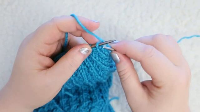 Шапка спицами женская/  Красивая, ажурная/ Шапка с отворотом / Мастер класс