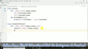 #63 - Inheritance In Python - super() constructor - Python Programming
