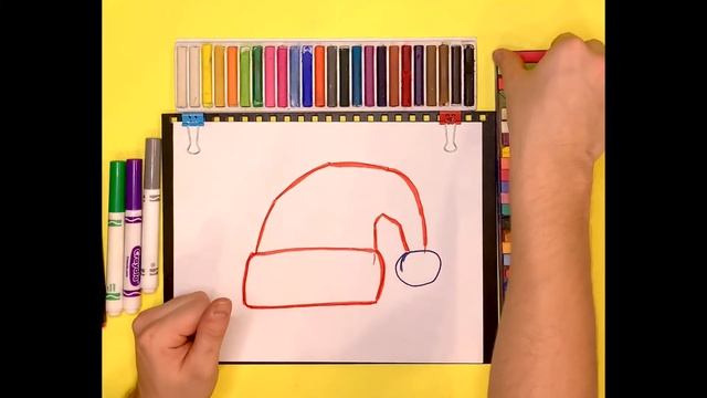 Урок рисования для детей. Рисуем шапку Деда Мороза или Санта Клауса! смотреть онлайн