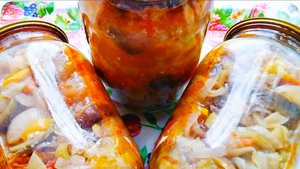 Салат на зиму из баклажанов, сладких перцев и помидоров! Вкусный салат и прост в приготовлении!