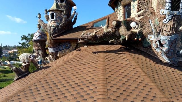 крыша сказочного дома... арт бетон.. покраска фасада фрагмент усадьбы смотреть онлайн