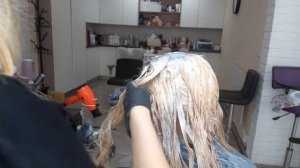 ВНИМАНИЕ!  Из Air Touch в Блонд,тонировка Toner FOUR REASONS,Окрашивание в ярко медный (персиковый)